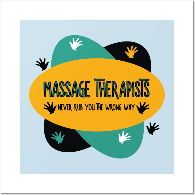 Massage Therapists Hands Rub Colorful Wall Art by Barthol Graphics